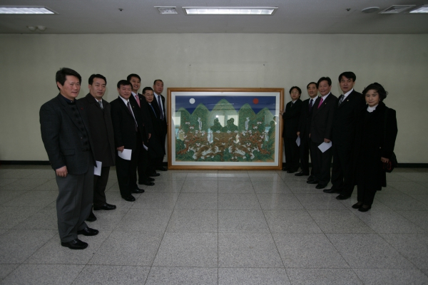 부천시 상징 민화(복사골 일월오봉도) 기증 및 게첨